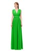 ColsBM Freya Classic Green Bridesmaid Dresses Floor Length V-neck A-line Sleeveless Sexy Zip up