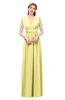 ColsBM Freya Daffodil Bridesmaid Dresses Floor Length V-neck A-line Sleeveless Sexy Zip up