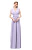 ColsBM Freya Pastel Lilac Bridesmaid Dresses Floor Length V-neck A-line Sleeveless Sexy Zip up