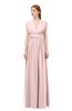 ColsBM Freya Pastel Pink Bridesmaid Dresses Floor Length V-neck A-line Sleeveless Sexy Zip up
