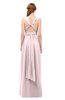 ColsBM Freya Petal Pink Bridesmaid Dresses Floor Length V-neck A-line Sleeveless Sexy Zip up