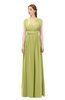 ColsBM Freya Pistachio Bridesmaid Dresses Floor Length V-neck A-line Sleeveless Sexy Zip up