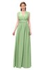ColsBM Freya Sage Green Bridesmaid Dresses Floor Length V-neck A-line Sleeveless Sexy Zip up