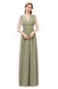 ColsBM Freya Sponge Bridesmaid Dresses Floor Length V-neck A-line Sleeveless Sexy Zip up