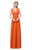 ColsBM Freya Tangerine Bridesmaid Dresses Floor Length V-neck A-line Sleeveless Sexy Zip up