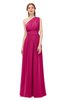 ColsBM Avery Beetroot Purple Bridesmaid Dresses One Shoulder Ruching Glamorous Floor Length A-line Backless