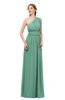 ColsBM Avery Beryl Green Bridesmaid Dresses One Shoulder Ruching Glamorous Floor Length A-line Backless