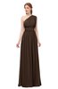 ColsBM Avery Copper Bridesmaid Dresses One Shoulder Ruching Glamorous Floor Length A-line Backless