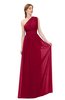 ColsBM Avery Dark Red Bridesmaid Dresses One Shoulder Ruching Glamorous Floor Length A-line Backless