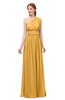 ColsBM Avery Golden Cream Bridesmaid Dresses One Shoulder Ruching Glamorous Floor Length A-line Backless
