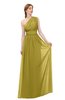 ColsBM Avery Golden Olive Bridesmaid Dresses One Shoulder Ruching Glamorous Floor Length A-line Backless