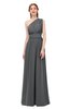 ColsBM Avery Grey Bridesmaid Dresses One Shoulder Ruching Glamorous Floor Length A-line Backless