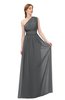 ColsBM Avery Grey Bridesmaid Dresses One Shoulder Ruching Glamorous Floor Length A-line Backless