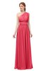 ColsBM Avery Guava Bridesmaid Dresses One Shoulder Ruching Glamorous Floor Length A-line Backless