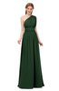 ColsBM Avery Hunter Green Bridesmaid Dresses One Shoulder Ruching Glamorous Floor Length A-line Backless