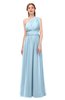ColsBM Avery Ice Blue Bridesmaid Dresses One Shoulder Ruching Glamorous Floor Length A-line Backless