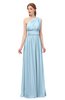 ColsBM Avery Ice Blue Bridesmaid Dresses One Shoulder Ruching Glamorous Floor Length A-line Backless