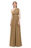 ColsBM Avery Indian Tan Bridesmaid Dresses One Shoulder Ruching Glamorous Floor Length A-line Backless