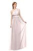 ColsBM Avery Light Pink Bridesmaid Dresses One Shoulder Ruching Glamorous Floor Length A-line Backless