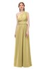 ColsBM Avery New Wheat Bridesmaid Dresses One Shoulder Ruching Glamorous Floor Length A-line Backless