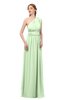 ColsBM Avery Pale Green Bridesmaid Dresses One Shoulder Ruching Glamorous Floor Length A-line Backless