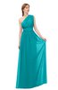ColsBM Avery Peacock Blue Bridesmaid Dresses One Shoulder Ruching Glamorous Floor Length A-line Backless
