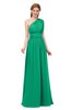 ColsBM Avery Pepper Green Bridesmaid Dresses One Shoulder Ruching Glamorous Floor Length A-line Backless