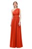 ColsBM Avery Persimmon Bridesmaid Dresses One Shoulder Ruching Glamorous Floor Length A-line Backless