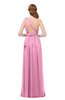 ColsBM Avery Pink Bridesmaid Dresses One Shoulder Ruching Glamorous Floor Length A-line Backless