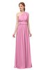 ColsBM Avery Pink Bridesmaid Dresses One Shoulder Ruching Glamorous Floor Length A-line Backless