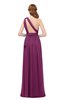 ColsBM Avery Raspberry Bridesmaid Dresses One Shoulder Ruching Glamorous Floor Length A-line Backless