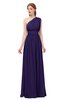 ColsBM Avery Royal Purple Bridesmaid Dresses One Shoulder Ruching Glamorous Floor Length A-line Backless