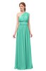 ColsBM Avery Seafoam Green Bridesmaid Dresses One Shoulder Ruching Glamorous Floor Length A-line Backless