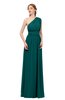 ColsBM Avery Shaded Spruce Bridesmaid Dresses One Shoulder Ruching Glamorous Floor Length A-line Backless