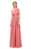ColsBM Avery Shell Pink Bridesmaid Dresses One Shoulder Ruching Glamorous Floor Length A-line Backless