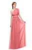 ColsBM Avery Shell Pink Bridesmaid Dresses One Shoulder Ruching Glamorous Floor Length A-line Backless