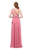 ColsBM Avery Watermelon Bridesmaid Dresses One Shoulder Ruching Glamorous Floor Length A-line Backless