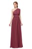 ColsBM Avery Wine Bridesmaid Dresses One Shoulder Ruching Glamorous Floor Length A-line Backless