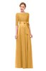 ColsBM Aisha Apricot Bridesmaid Dresses Sash A-line Floor Length Mature Sabrina Zipper