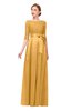 ColsBM Aisha Apricot Bridesmaid Dresses Sash A-line Floor Length Mature Sabrina Zipper