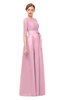 ColsBM Aisha Baby Pink Bridesmaid Dresses Sash A-line Floor Length Mature Sabrina Zipper