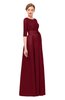 ColsBM Aisha Burgundy Bridesmaid Dresses Sash A-line Floor Length Mature Sabrina Zipper