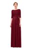 ColsBM Aisha Burgundy Bridesmaid Dresses Sash A-line Floor Length Mature Sabrina Zipper