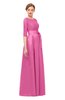 ColsBM Aisha Carnation Pink Bridesmaid Dresses Sash A-line Floor Length Mature Sabrina Zipper