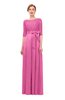 ColsBM Aisha Carnation Pink Bridesmaid Dresses Sash A-line Floor Length Mature Sabrina Zipper