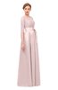 ColsBM Aisha Coral Pink Bridesmaid Dresses Sash A-line Floor Length Mature Sabrina Zipper
