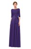 ColsBM Aisha Dark Purple Bridesmaid Dresses Sash A-line Floor Length Mature Sabrina Zipper