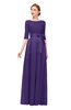 ColsBM Aisha Dark Purple Bridesmaid Dresses Sash A-line Floor Length Mature Sabrina Zipper