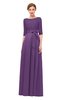 ColsBM Aisha Eggplant Bridesmaid Dresses Sash A-line Floor Length Mature Sabrina Zipper
