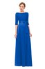 ColsBM Aisha Electric Blue Bridesmaid Dresses Sash A-line Floor Length Mature Sabrina Zipper